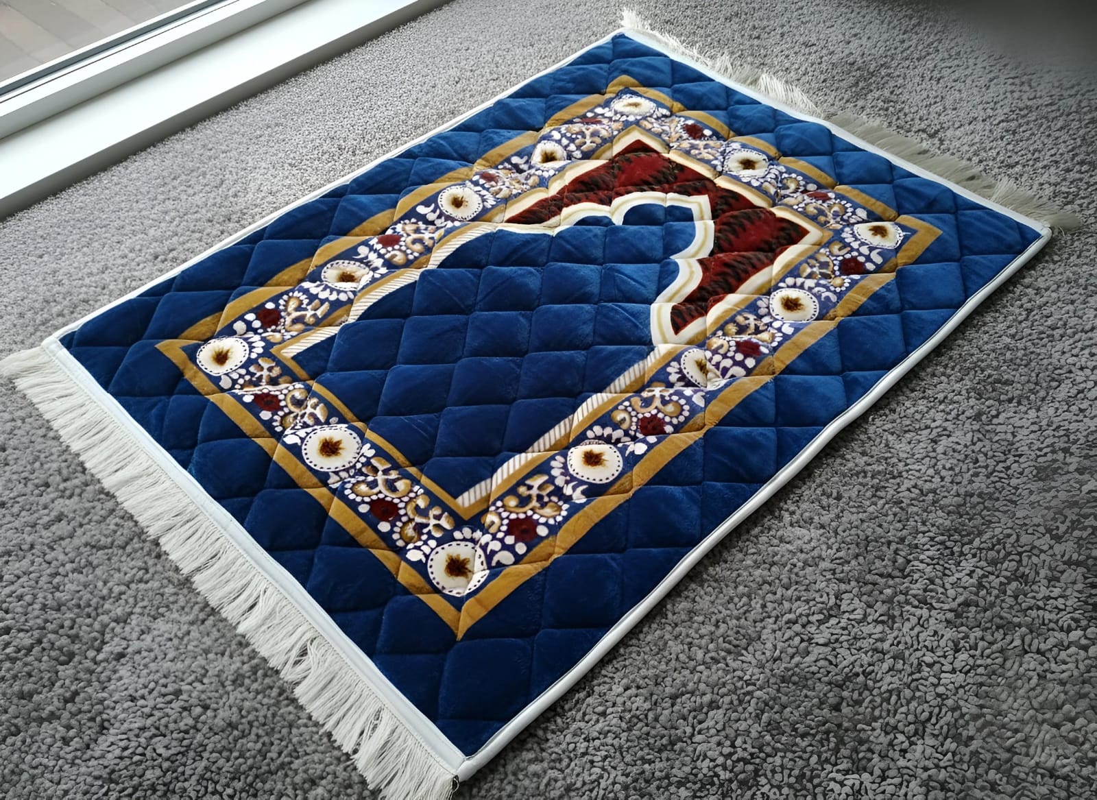 Extra Large Padded Plushy Soft Jainamaz Prayer Mat – Winter Comfort | FR Collections