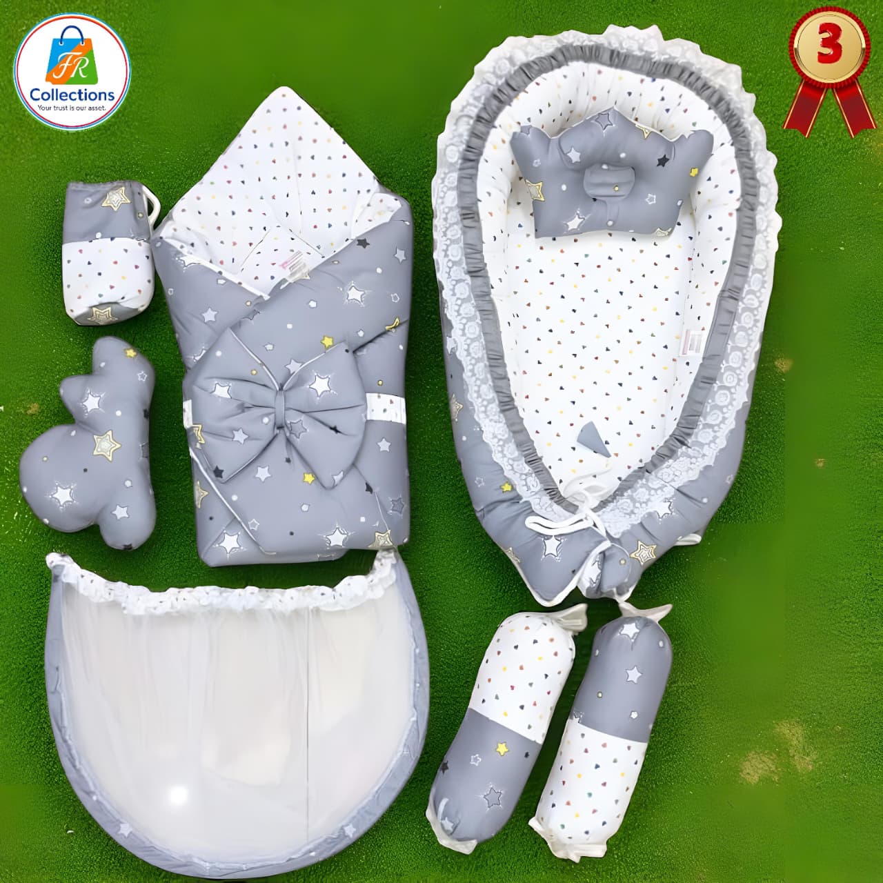 Polka Dot Baby Nest Set – 8-Piece Coordinated Comfort Kit | FR Collections - Image 4