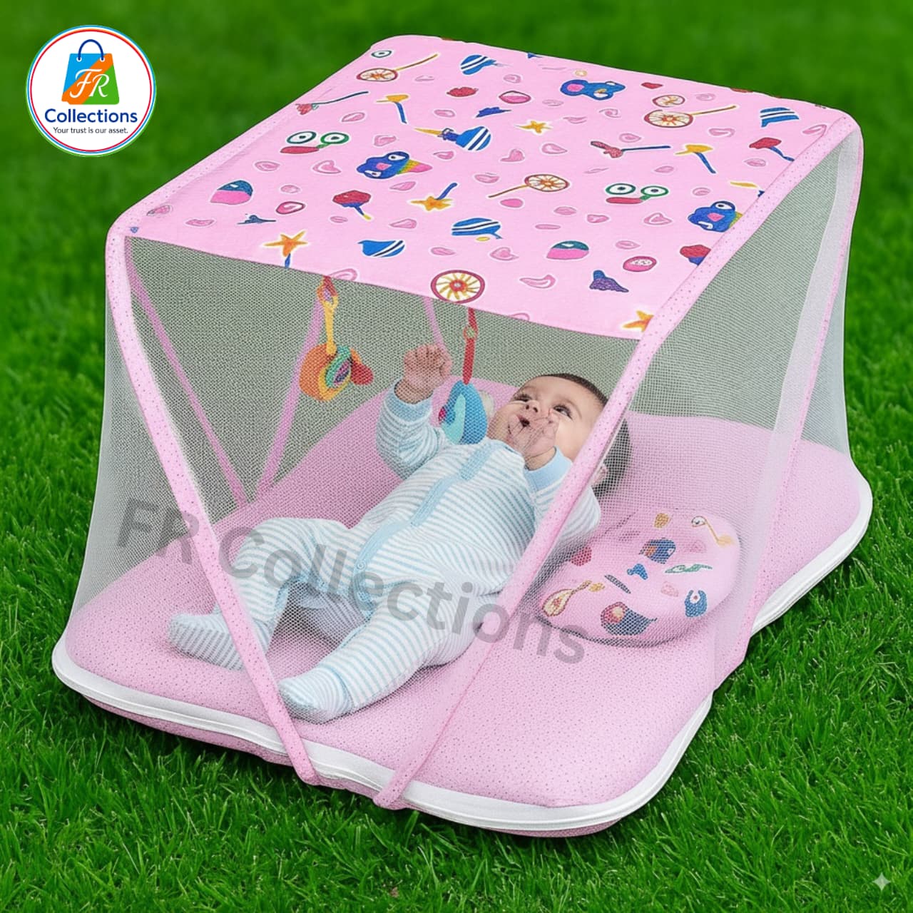 Polka Dot Inflatable Baby Bed – Outdoor Canopy Set | FR Collections - Image 7